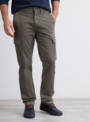 Pantalón Regular Fit Tiro Medio,Verde,hi-res