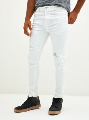 Jeans Roturas Abiertas,Blanco,hi-res