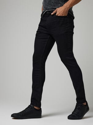 Jeans Super Skinny Fit Dark Básico,Negro,hi-res