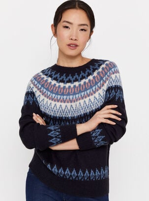 Sweater Jacquard Posicional,Azul,hi-res