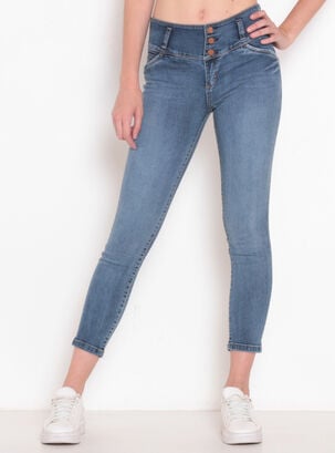 Jeans Wados con Pretina 3 Botones Skinny Wados                     ,Azul,hi-res