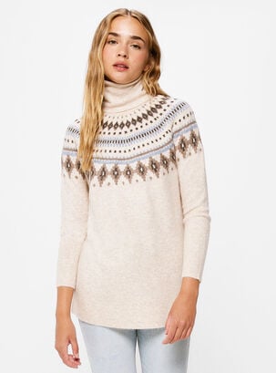 Sweater Jacquard Punto,Nogal,hi-res