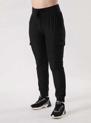 Pantalón Logotipo Tiro Medio,Negro,hi-res