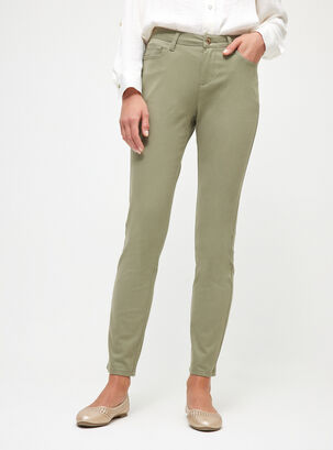 Pantalón Básico Color Skinny Fit,Verde Claro,hi-res