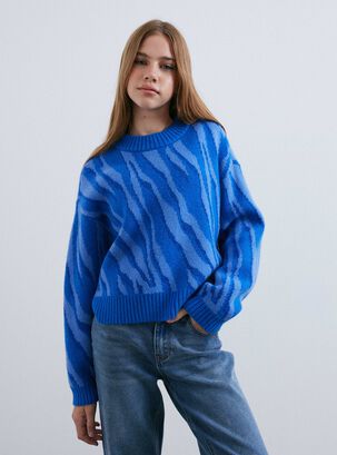Sweater Con Lurex Cuello Redondo,Diseño 1,hi-res
