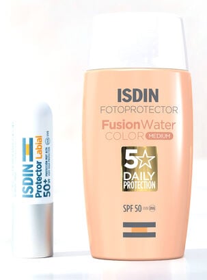 Set Fotoprotector ISDIN Fusion Water Color Medium SPF50 + ISDIN Reparador labial stick,,hi-res