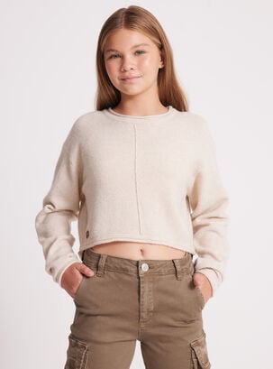 Sweater Colores Crop,Beige,hi-res