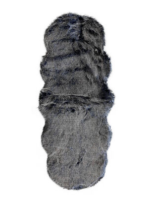 Bajada de Cama Piel Sintético Zorro Negro 60 x 150 cm,,hi-res
