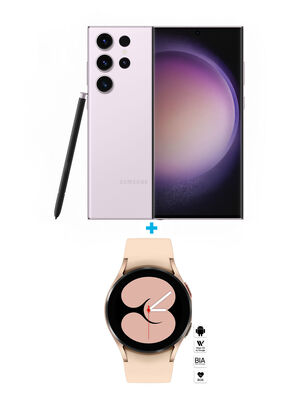 Smartphone Galaxy S23 Ultra 256GB 6.8" Lavender Liberado + Smartwatch Galaxy Watch4 40mm Pink Gold,,hi-res