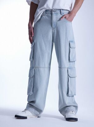 Jeans Multipocket Utilitario,Azul,hi-res