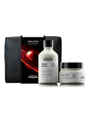 Set Metal Detox Anti-Quiebre Cabello Dañado Color Shampoo 300ml + Máscara 250ml + Cosmetiquero,,hi-res