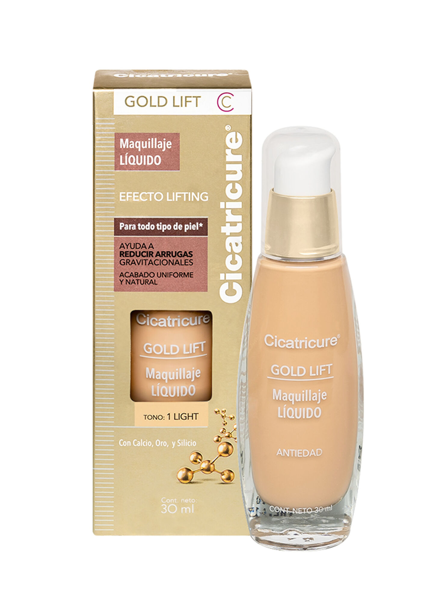Base Cicatricure Maquillaje Líquida Gold Lift Light - Maquillaje Rostro |  