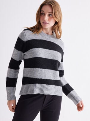 Sweater Color Con Lana,Gris,hi-res