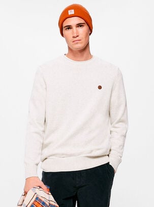 Sweater Textura Liso Color,Gris Claro,hi-res