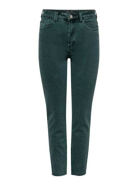 Jeans de Tiro Alto Verde ,Verde,hi-res