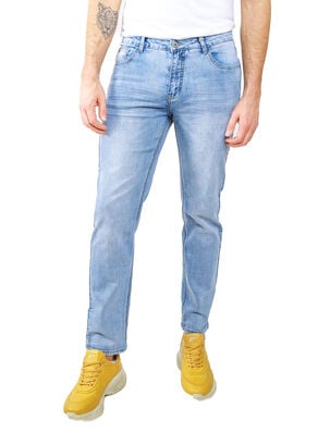 Jeans Slim Tiro Medio Azul,Azul,hi-res