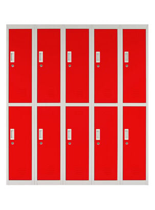 Locker Office Llaves Rojo 10 Puertas 140x50x166 cm Maletek,,hi-res