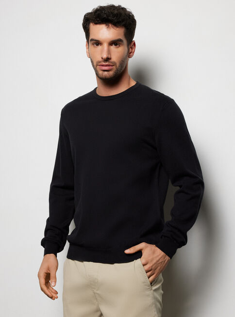 Sweater Cuello Redondo Essential,Negro,hi-res