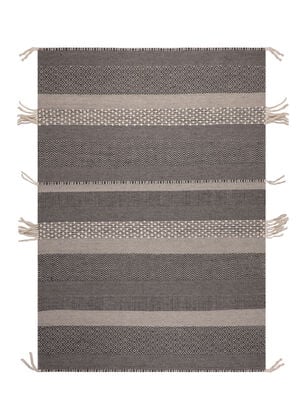 Alfombra 190 x 290 cm Wool Tribal Rayas Gris,,hi-res