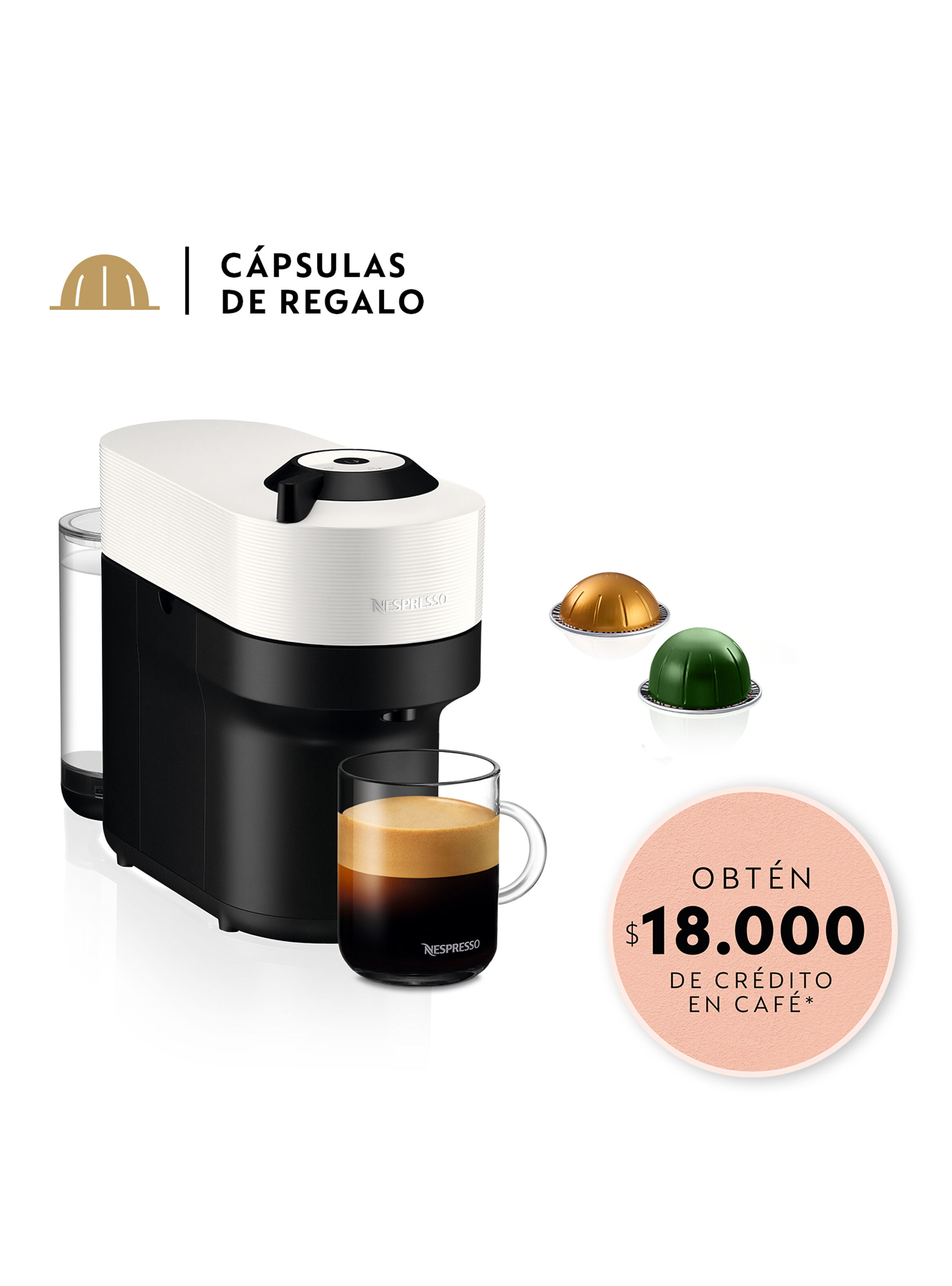 Nespresso Cafetera Vertuo Next, Color Classic Black + Café de Regalo :  : Hogar y Cocina