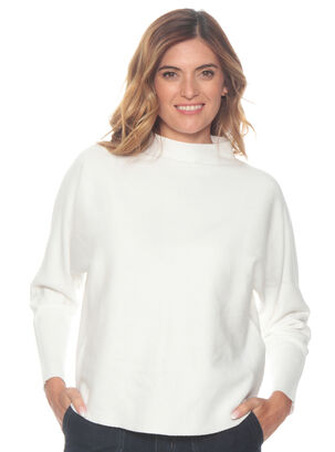 Sweater Cuello Alto Manga Larga,Blanco,hi-res
