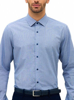 Camisa Formal Microdiseño Azul,Azul,hi-res