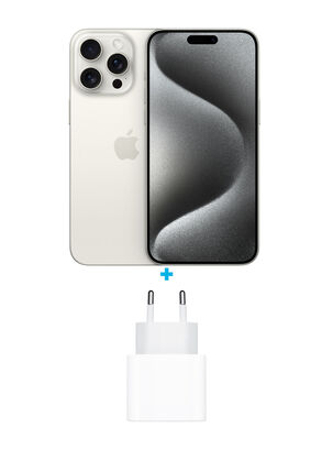iPhone 15 Pro Max 256GB Titanio blanco + Adaptador de Corriente USB-C de 20W Apple,,hi-res