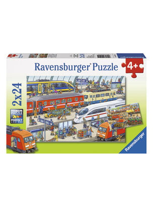 Ravensburger Puzzle Estación de Trenes 2x24 Caramba,,hi-res