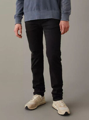 Jeans Straight AE AirFlex+ Slim,Negro,hi-res