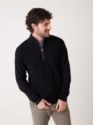 Sweater Basic Cierre Medio,Negro,hi-res