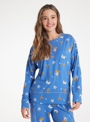 Pijama Polera Con Pretina Full Print,Diseño 1,hi-res