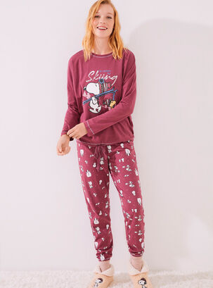 Pijama 100% Algodón Snoopy Granate,Morado,hi-res