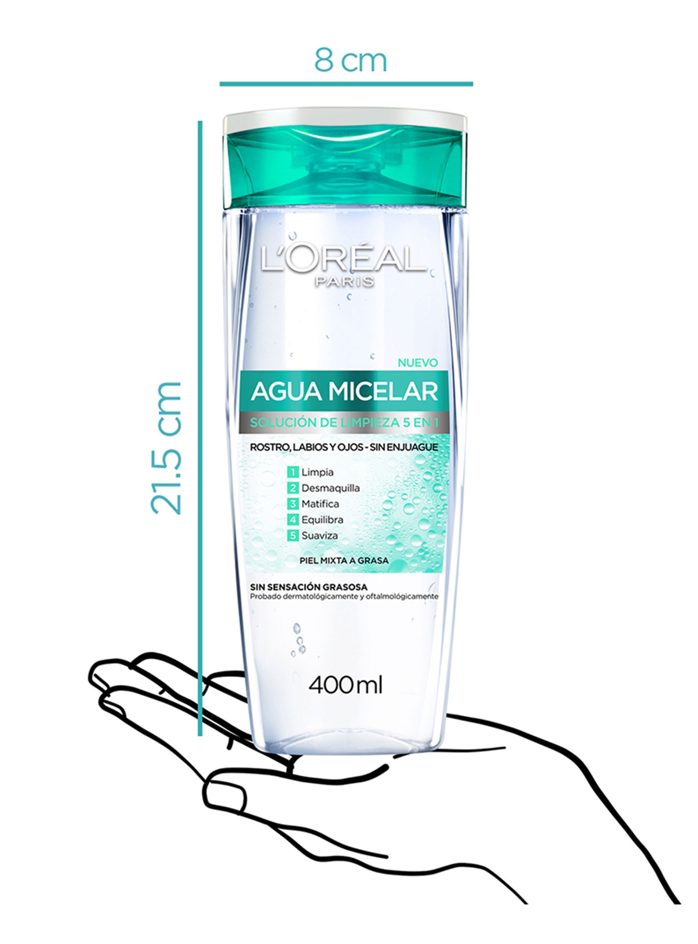 Agua Micelar L'oréal Paris Para Piel Mixta A Grasa - 400ml