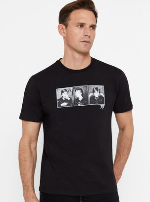 Camiseta Estampado David Bowie,Negro,hi-res