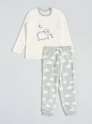 Pijama  Polar Fleece Niña,Natural,hi-res