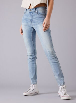 Jeans Skinny Mezclilla Tiro Medio,Celeste,hi-res