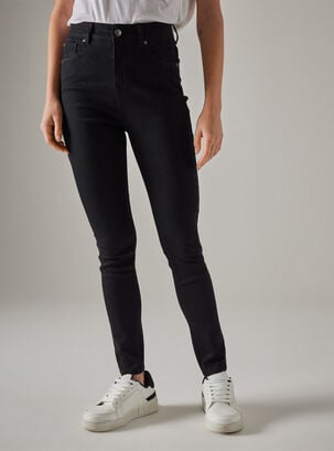 Jeans Skinny Básico Tiro Alto,Negro,hi-res