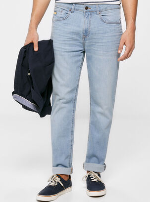 Jeans Slim Ultra Ligero Lavado Medio Claro,Azul,hi-res