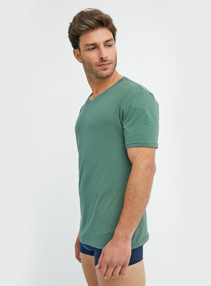 Camiseta Cuello Polo Algodón Verde,Verde,hi-res