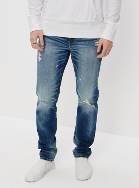 Jeans Real Good con Detalles Gastados,Azul,hi-res