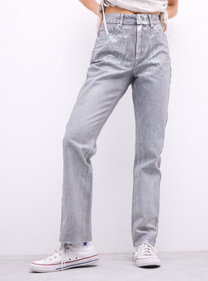 Jeans Straight  Metalizado,Plata,hi-res