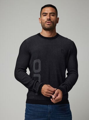 Sweater Vanizado con Logo,Negro,hi-res