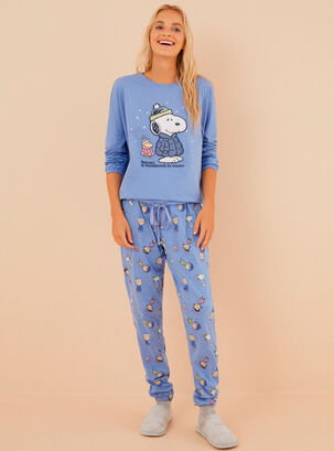Pijama de Algodón Snoopy Cinta Ajustable,Celeste,hi-res