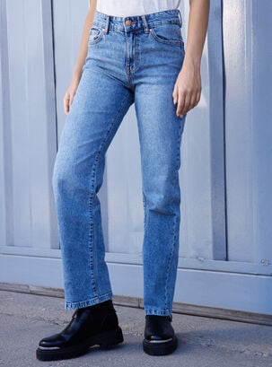 Jeans Básico 5 Bolsillos Recto,Celeste,hi-res