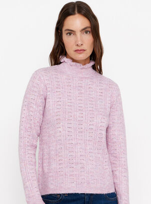 Sweater Cuello Volante,Morado,hi-res