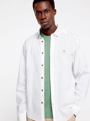 Camisa ML Popelín Color,Blanco,hi-res