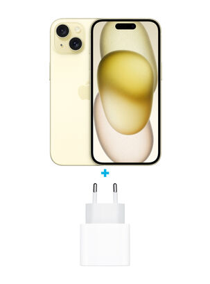 iPhone 15 128GB Amarillo + Adaptador de Corriente USB-C de 20W Apple,,hi-res