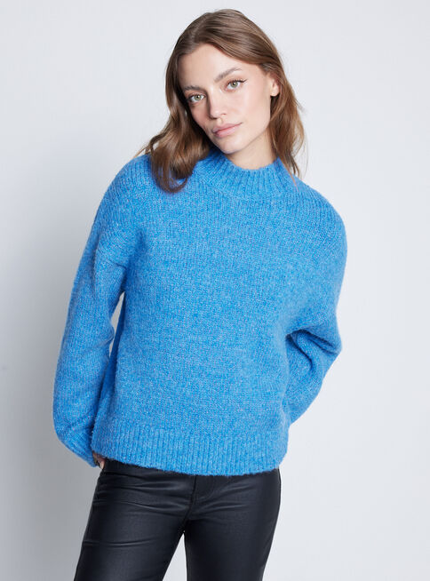 Sweater Punto Grueso Con Lurex A Contratono,Azul,hi-res