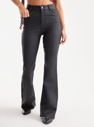 Jeans Flare Coated 01,Negro,hi-res