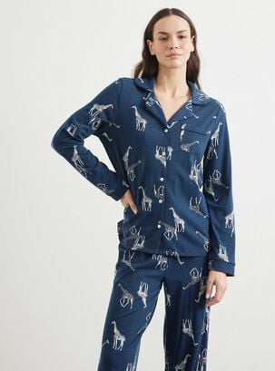 Pijama Camisero De Viscosa Full Print,Diseño 1,hi-res